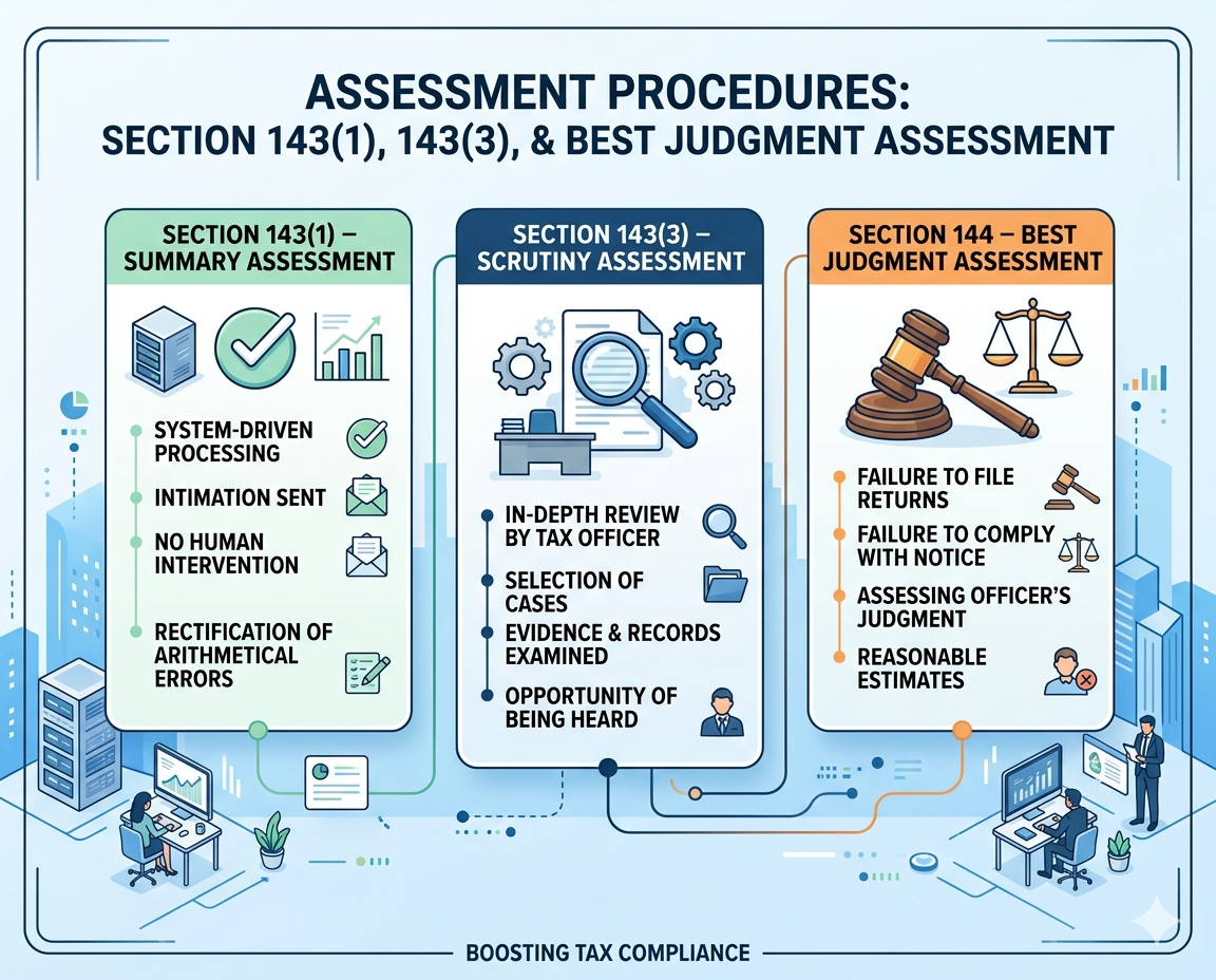 Assessment Procedures – Section 143(1), 143(3), Best Judgment Assessment